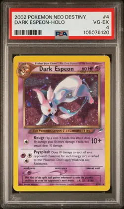 2002 POKEMON NEO DESTINY #4 DARK ESPEON-HOLO PSA 4 - Image 1