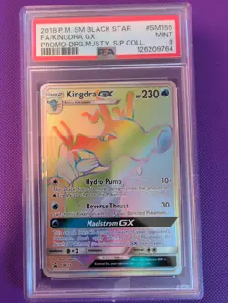 2018 POKEMON SM BLACK STAR PROMO #SM155 FULL ART/KINGDRA GX PSA 9 - Image 1