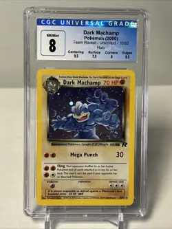 Pokemon TCG Dark Machamp Holo 10/82 Team Rocket CGC 8 - Image 1