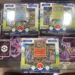 Charmander Squirtle Bulbasaur Pokemon TCG Go Pin Collection Box 3 Boxes 820650850813 - Image 1