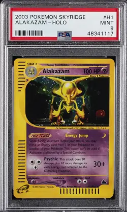 2003 POKEMON SKYRIDGE #H1 ALAKAZAM-HOLO PSA 9 - Image 1