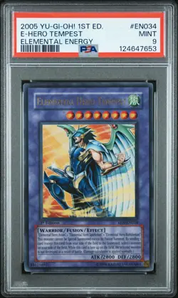 2005 Yu-Gi-Oh! Elemental Hero Tempest Elemental Energy EEN 1st Ed Ultra PSA 9 - Image 1
