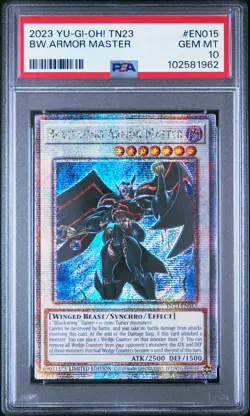 2023 YU-GI-OH! TN23-25TH ANV TIN: DUELING HEROES BLACKWING ARMOR MASTER PSA 10 - Image 1