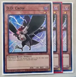 Yugioh! 3x D.D. Crow RA02-EN002 Super Rare 1st Ed NM - Image 1
