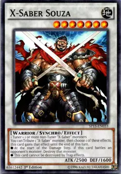 X-Saber Souza (Shatterfoil) SP15-EN033 Yu-Gi-Oh! Light Play 1st Edition - Image 1