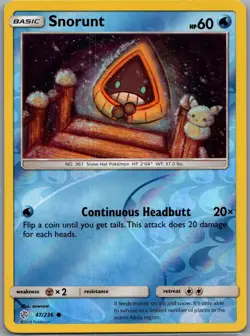 Snorunt 47/236 Reverse Holo SM - Cosmic Eclipse - Pokemon Card - NM - Image 1