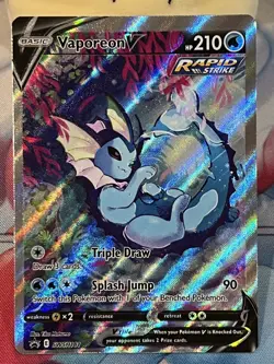 Miscut Error Vaporeon V SWSH181 Promo Sword & Shield Pokemon Card Holo Alt Art - Image 1