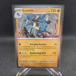 Lucario 114/198 Pokemon Stamped Scarlet & Violet Premium Collection Promo Card - Image 1