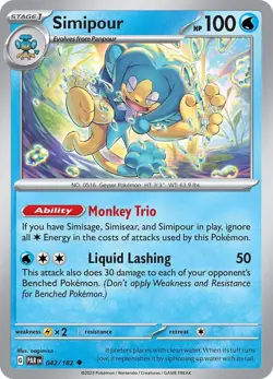 Simipour 042/182 | Paradox Rift | Uncommon Non Holo | NM Pokemon Card - Image 1