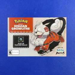Pokemon HISUIAN GROWLITHE Code Card Expired Nintendo 2022 Event Exclusive Promo - Image 1
