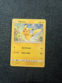 Pokemon Pikachu Card 19/68 -Hidden Fates Common, 2019, NM-Mint Condition - Image 1