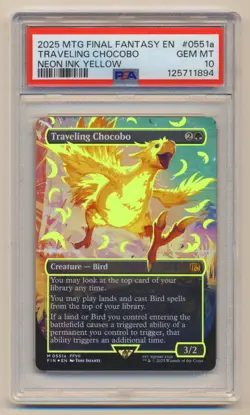 PSA 10 MTG Magic Final Fantasy Neon Ink Yellow Traveling Chocobo GEM MINT! - Image 1