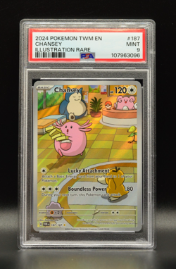 Chansey Twilight Masquerade #187/167 Illustration Rare Pokemon PSA 9 MINT 2024 - Image 1