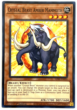 YuGiOh! - Crystal Beast Amber Mammoth - LDS1-EN094 - 1st Edition - Common - Image 1