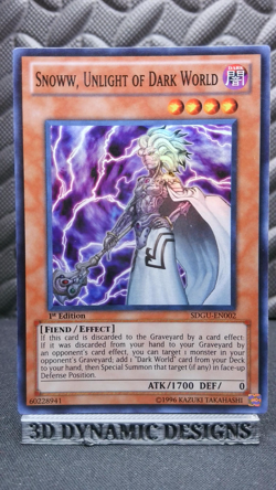 | Yugioh Snoww, Unlight of Dark World SDGU-EN002 1st Edition Super Rare LP 🔥 | - Image 1