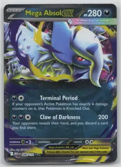 Pokemon Card Mega Absol ex Double Rare ME01: Mega Evolution 086/132 NM - Image 1