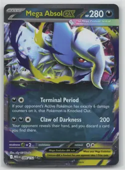 Pokemon Card Mega Absol ex Double Rare ME01: Mega Evolution 086/132 NM - Image 1