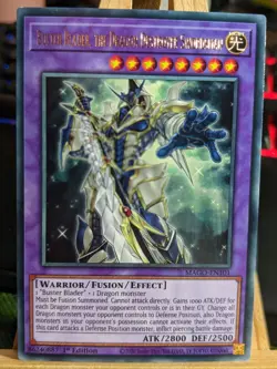 Buster Blader The Dragon Destroyer Swordsman MAGO-EN101 Gold Rare NM Yugioh Card - Image 1