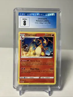 CGC Graded 8 Charizard 025/185 Vivid Voltage Pokemon Card - Image 1