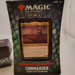 Magic The Gathering Dungeons and Dragons Commander Deck Aura of Courage *OPENED* - Image 1