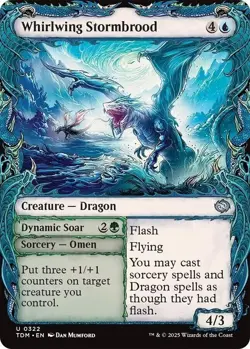 Whirling Stormbrood - FOIL Showcase - MtG Tarkir Dragonstorm NM - Image 1