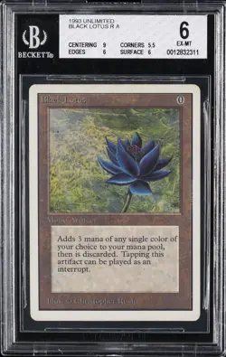 1993 MAGIC THE GATHERING MTG UNLIMITED BLACK LOTUS BGS 6 - Image 1