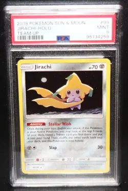 Pokemon TCG 2019 Sun & Moon Team Up #99/181 Jirachi Holo Card PSA Graded 9 Mint - Image 1