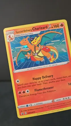 Pokemon TCG Special Delivery Charizard SWSH075 Near Mint Holo Promo Pikachu - Image 2