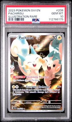 2023 POKEMON SVI EN-SCARLET & VIOLET ILLUSTRATION RARE #208 PACHIRISU PSA 10 - Image 1