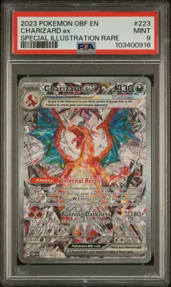 2023 POKEMON OBF EN-OBSIDIAN FLAMES SPECIAL ILLUSTRATION RARE CHARIZARD EX PSA 9 - Image 1
