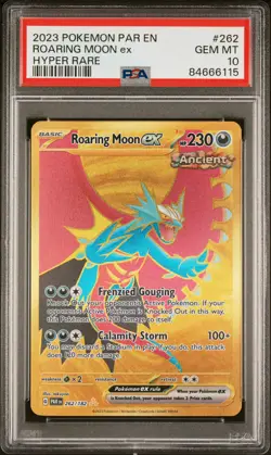 2023 POKEMON PAR EN-PARADOX RIFT HYPER RARE #262 ROARING MOON EX PSA 10 - Image 1
