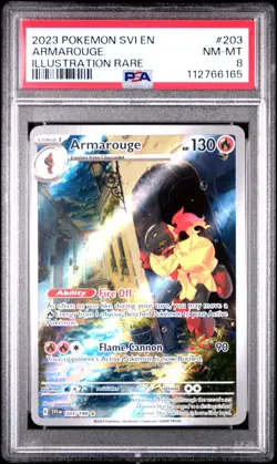 2023 POKEMON SVI EN-SCARLET & VIOLET ILLUSTRATION RARE #203 ARMAROUGE PSA 8 - Image 1