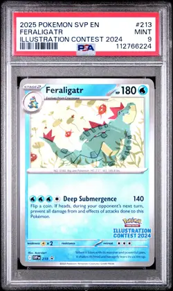 2025 POKEMON SVP EN-SV BLACK STAR PROMO #213 FERALIGATR PSA 9 - Image 1