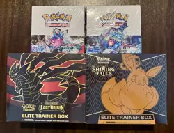 Pokemon Factory Sealed Lot - 2 Booster Boxes + 2 Elite Trainer Boxes - Image 1