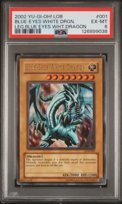 2002 YU-GI-OH! LOB-LEGEND OF BLUE EYES WHITE DRAGON BLUE-EYES WHITE DRAGON PSA 6 - Image 1