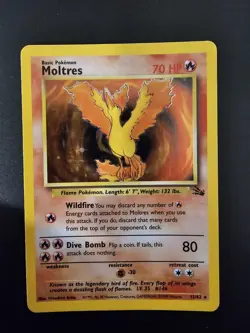 Moltres 12/62 Fossil-Pokemon 1999 Unlimited Edition Holo Card NM - Image 1