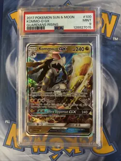 Pokemon Sun and Moon Kommo-o GX Guardians Rising Card 100/145 PSA MINT 9 - Image 1
