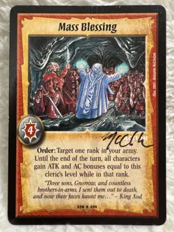 🌟 Popular Card: Mass Blessing - Warlord CCG - Artist Signed - Malcolm McClinton - Image 1