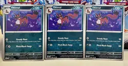 (Set Of 3) Pokemon Mega Evolution TCG Common Card - Thievul (090/132) - Image 1