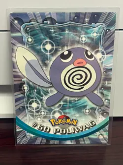 POLIWAG - GREEN Logo - NON-HOLO - SERIES 1 - TOPPS Pokemon Card - Image 1