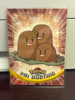 1999 Topps TV Animation Dugtrio #51 Green Logo Non Foil Pokemon Card - Image 1