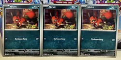 (Set Of 3) Pokemon Mega Evolution TCG Common Card - Nickit (089/132) - Image 1