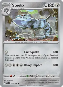 Steelix 125/182 | Paradox Rift | Rare Holo | NM Pokemon Card - Image 1