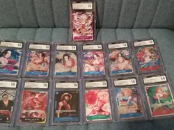ONE PIECE CARD GAME CGC 10 GEM MINT LOT OF 13!! NAMI BOA LUFFY ZORO MANGA GRADED - Image 1