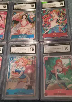 ONE PIECE CARD GAME CGC 10 GEM MINT LOT OF 13!! NAMI BOA LUFFY ZORO MANGA GRADED - Image 3