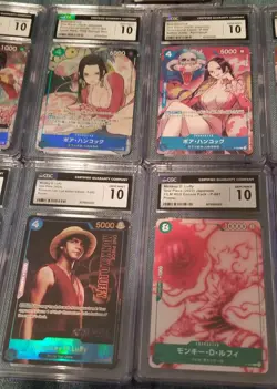 ONE PIECE CARD GAME CGC 10 GEM MINT LOT OF 13!! NAMI BOA LUFFY ZORO MANGA GRADED - Image 4