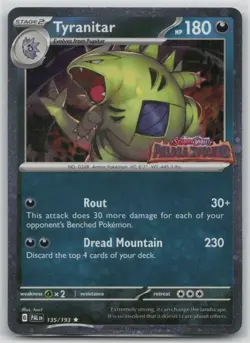 Pokemon Card Tyranitar (Paldea Evolved Stamp) Promo Miscellaneous Cards & Produc - Image 1