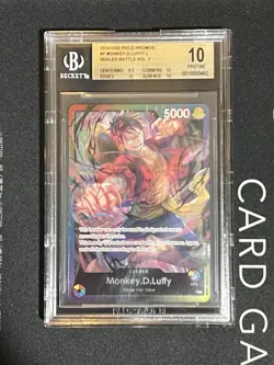 BGS 10 One Piece Card Game Monkey D Luffy L Sealed Battle Vol.2 Promo Sealed - Image 1
