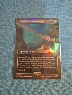 MTG LOTR Anduril Narsil Reforged 💥FOIL COMMANDER EXTENDED ART💥 #491 Lord Rings - Image 1
