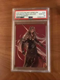 PSA GEM MT 10-MTG Gold Stamp MTG Sephiroth Fabled Soldier Art Series Card Pop 8 - Image 1